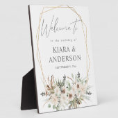 Boho Eucalyptus, Palm Beige Floral Welcome Plaque Fotoplaat (Zijkant)