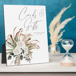 Boho Eucalyptus Pampas Beige Bloemkaarten Cadeaus Fotoplaat