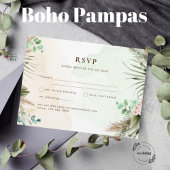 BOHO Eucalyptus Pampas Grass Greenery Wedding Briefkaart