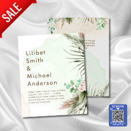 BOHO Eucalyptus Pampas Grass Greenery Wedding Flyer