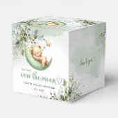 Boho eucalyptus teddybeer over het maangroen bedankdoosjes (Achterkant)