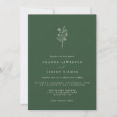 Boho Evergreen Elegant Minimal Wedding | Kaart (Voorkant)
