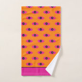 BOHO Evil Motif Oeil brûlé Orange et rose Nom (Serviette à main)