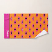 BOHO Evil Motif Oeil brûlé Orange et rose Nom (Serviette à main)