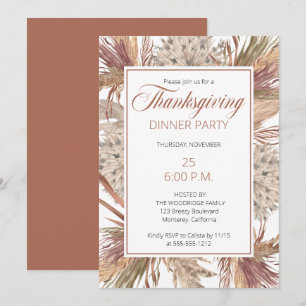 Boho Exotic Dried Grasses   Thanksgiving Pampas Kaart
