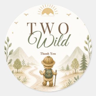 Boho Explorer Kinderverjaardagssticker Neutraal Ronde Sticker