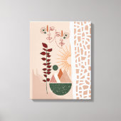 Boho Faces – Art mural abstrait moderne aux tons c (Recto)