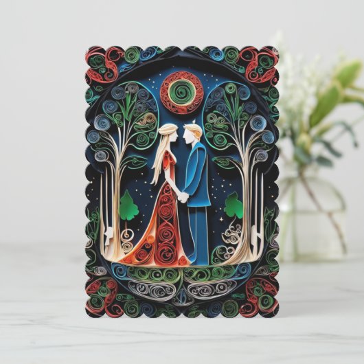 Boho Faire-part de mariage (Debout devant)