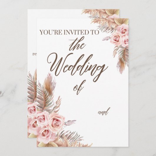 Boho Faire-part de mariage (Devant / Derrière)