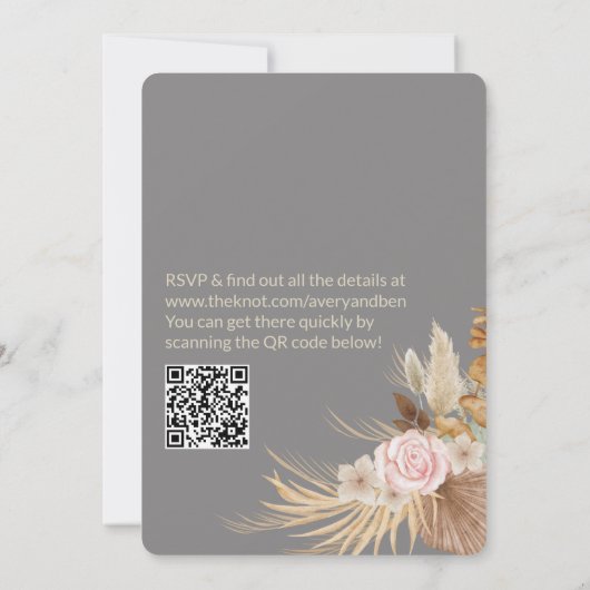 Boho Faire-part de mariage (Dos)