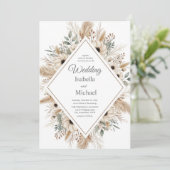 Boho Faire-part de mariage aquarelle avec diamant (Debout devant)