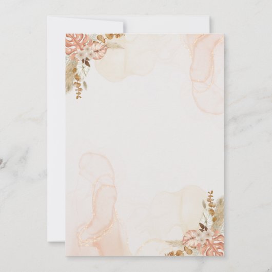 Boho Faire-part de mariage - Élégant Rustique Flor (Dos)