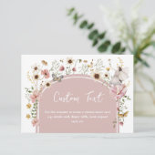 Boho Fairy Pink Wildflower Aangepaste tekst Informatiekaartje (Staand voorkant)