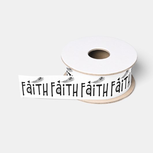 Boho Faith Zwart en Wit Grosgrain Lint (Spoel)