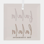 Boho Falala Script Pink & Brown Holiday Glas Ornament (Achterkant)