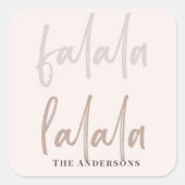 Boho Falala Script Pink & Brown Holiday Vierkante Sticker (Voorkant)