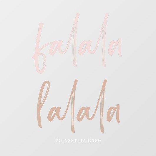 Boho Falala Script Roze & Bruin Raamsticker (Vel)