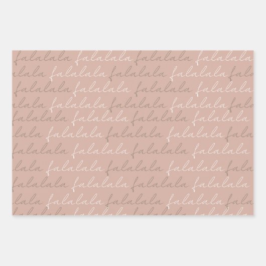 Boho Falalala Gray en Roze papierbladen Inpakpapier Vel (Voorkant 3)