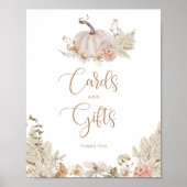 Boho fall Cartes florales citrouilles et affiche d (Devant)