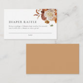 Boho Fall Floral Baby shower Diaper Carte Raffle (Devant / Derrière)