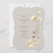 Boho Fall Floral Bracket Wedet Invitation (Devant)