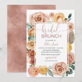 Boho Fall Floral Bridal Brunch Invitation (Devant / Derrière)