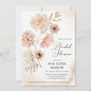 Boho Fall Floral Bridal Showeuse Invitation