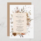 Boho Fall Floral Bridal Showeuse Invitation (Devant / Derrière)