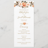 Boho Fall Floral Burnt Orange Wedding Programme (Devant)
