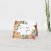 Boho Fall Floral Carte de remerciements (Devant)