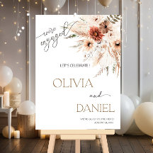 Boho Fall floral Engagement Affiche de bienvenue d