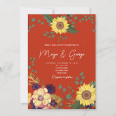 Boho Fall Floral Faire-part de mariage (Devant)