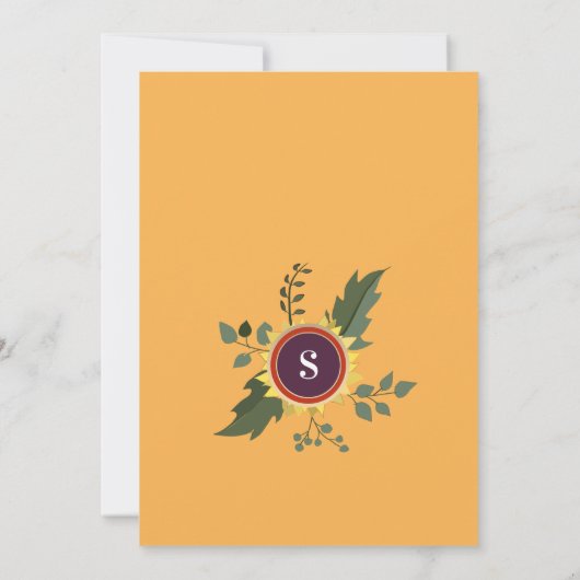 Boho Fall Floral Faire-part de mariage (Dos)