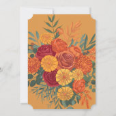 Boho Fall Floral Photo Faire-part de naissance (Dos)