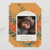 Boho Fall Floral Photo Faire-part de naissance (Devant / Derrière)