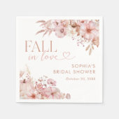 Boho Fall Floral Pumpkin Bridal Shower Servet (Voorkant)