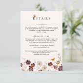 Boho Fall Florals Butterfly Wedding Informatiekaartje (Staand voorkant)
