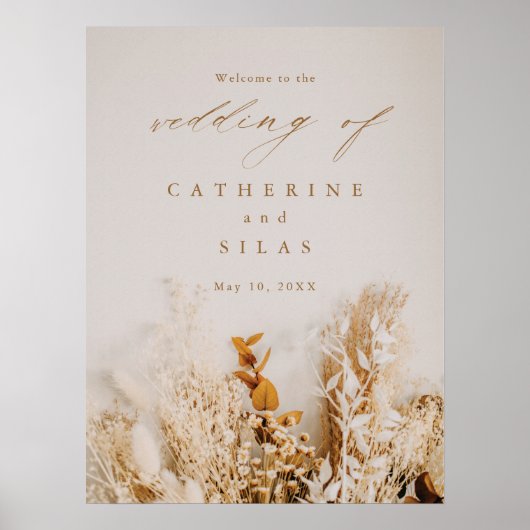 Boho Fall Flowers Mariage Affiche de bienvenue (Devant)