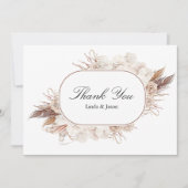 Boho Fall Flowers Mariage Carte de remerciements (Devant)