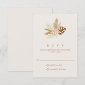 Boho Fall Flowers Mariage rustique RSVP (Devant / Derrière)