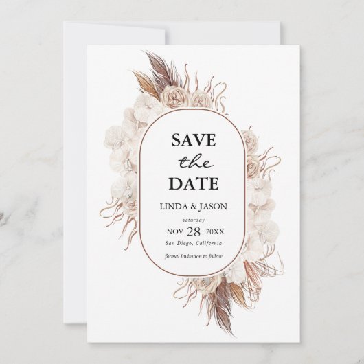 Boho Fall Flowers Wedding Enregistrer La Carte Dat (Devant)
