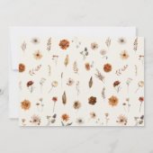 Boho Fall Ghost Wildflower Baby Shower  Bedankkaart (Achterkant)