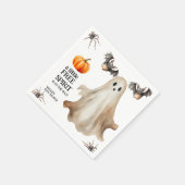 Boho Fall Ghost Wildflower Halloween Baby Shower Servet (Hoek)