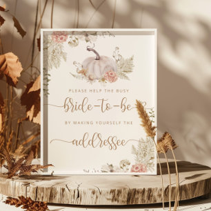Boho fall help the busy bride Address an Envelope Poster