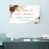 Boho Fall In Love Flora Burnt Orange Bruiloft Fees Spandoek (Beurs)