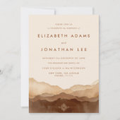 Boho Fall Kleuren Minimalistische Ombre Wedding Kaart (Voorkant)