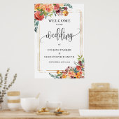 Boho Fall marigold cadre or accueil affiche (Cuisine)