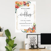 Boho Fall marigold cadre or accueil affiche (Bureau à domicile)