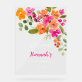 Boho fall orange floral aquarelle bienvenue nuptia (Recto)