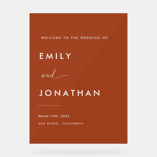 Boho Fall Terracotta Mariage Bienvenue (Recto)